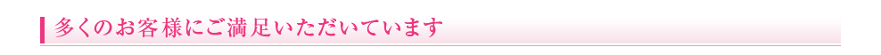 多くのお客様にご満足いただいています