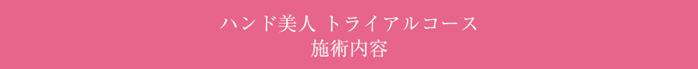 ジェントルジェル　トライアルコース　施術内容